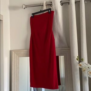 Red strapless Dress